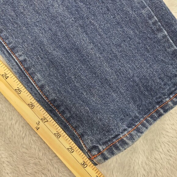 Vintage Don Ed Hardy Skull & Roses Embroidered Baggy Dark Denim Jeans Mens 32X34 - Picture 6 of 11